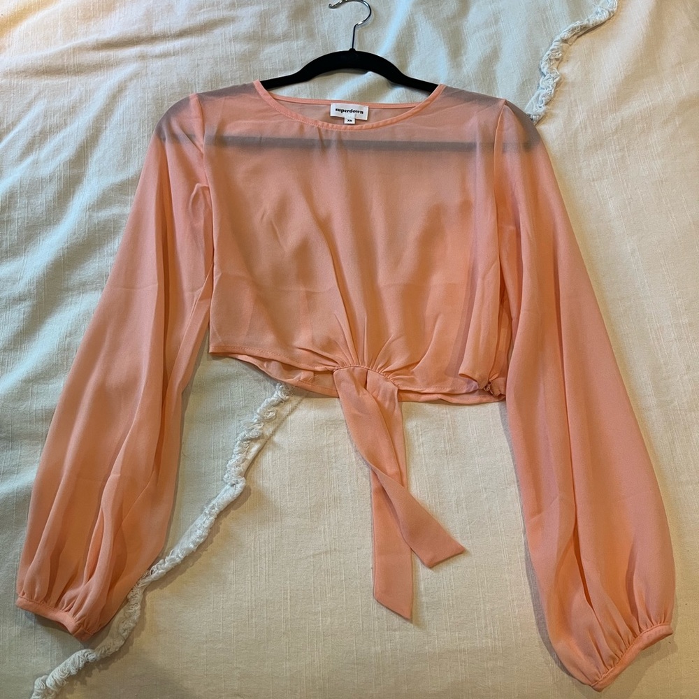 Revolve Superdown Long Sleeve Shear Top